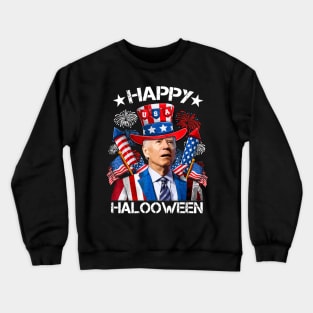 4th Of July Shirts Funny Joe Biden Happy Halloween Confused 4th of July 2023 Crewneck Sweatshirt